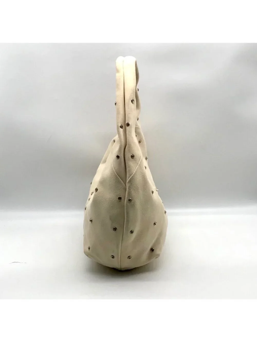 Sam Edelman Ivory Suede Faren Rhinestone Hobo Bag